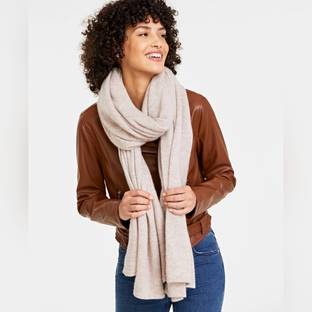 Beige Cashmere Oversized Scarf Charter Club